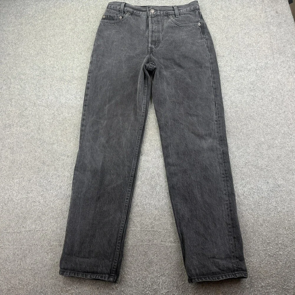 Vintage Levis 501 Student Jeans Mens 30x30 Gray Charcoal Wash Straight Denim